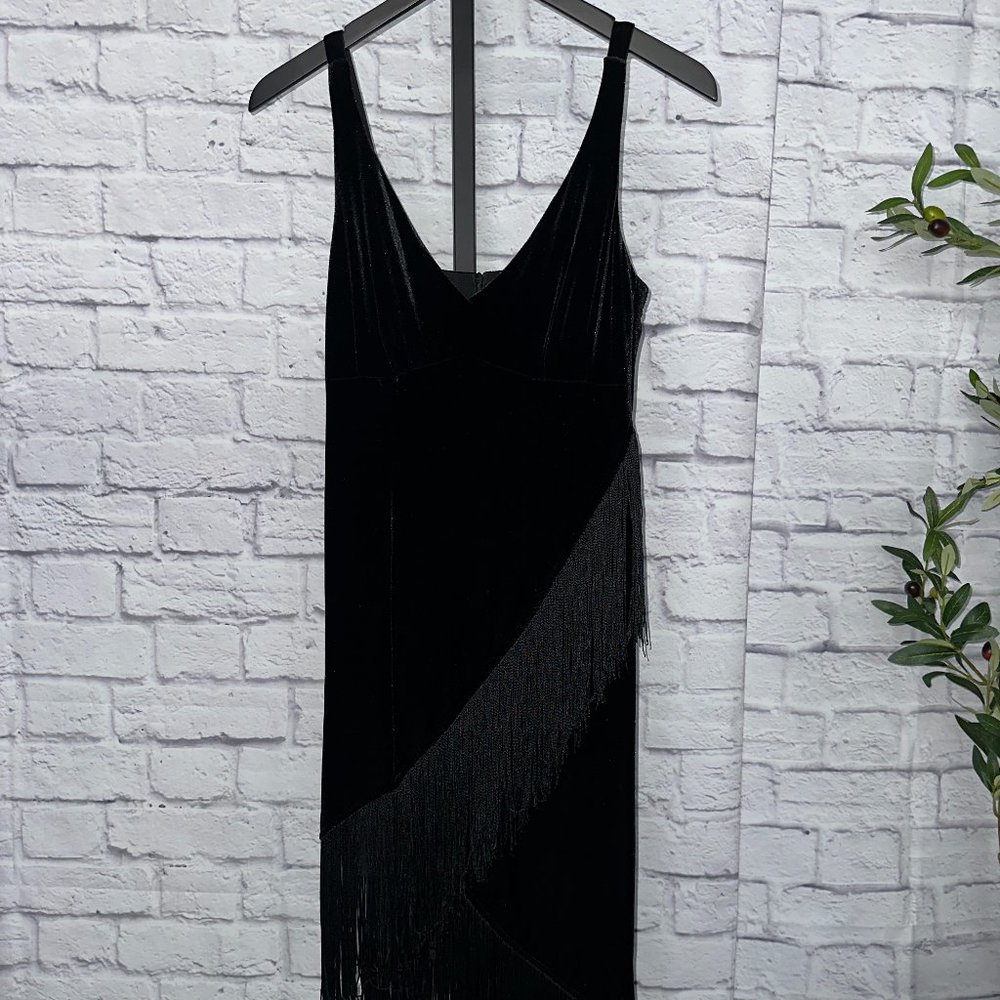 Nanette Lepore Velvet Fringe Dress - New with Tags